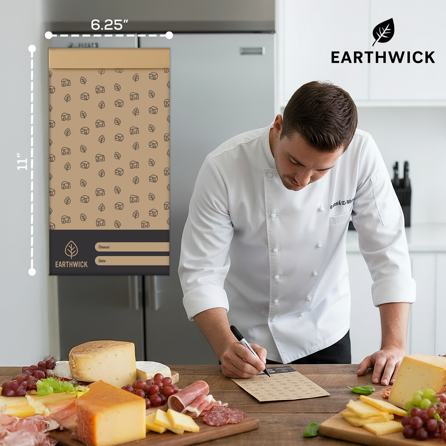 Cheese And Deli Storage 20 Breathable Wax Bags Cheese Storage Paper, Compostable, Biodegradable, and Plastic-Free Paper to Keep Cheese and Charcuterie Fresh, Kitchen Organization 6.25 x 11 inch