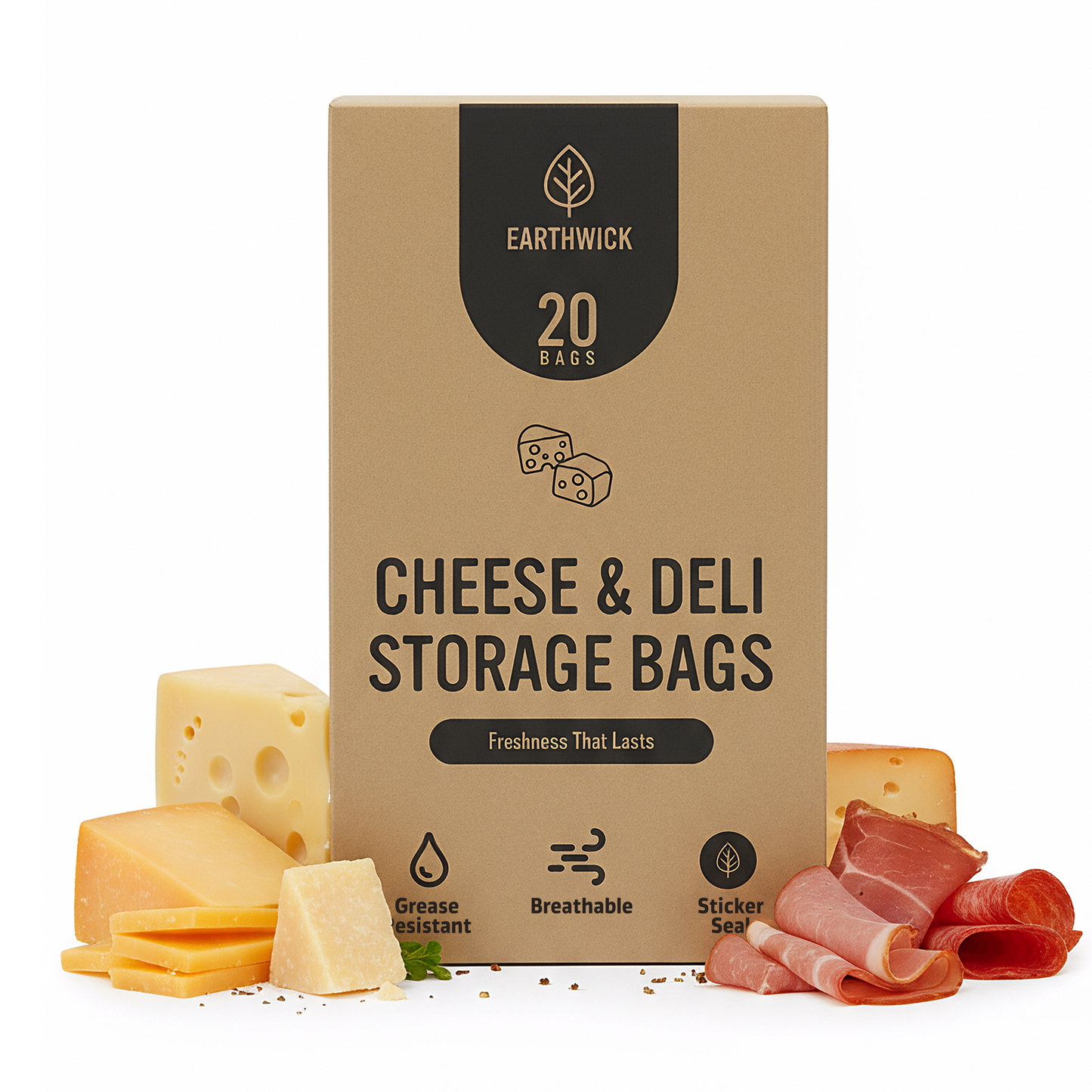 Cheese And Deli Storage 20 Breathable Wax Bags Cheese Storage Paper, Compostable, Biodegradable, and Plastic-Free Paper to Keep Cheese and Charcuterie Fresh, Kitchen Organization 6.25 x 11 inch